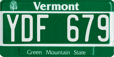 VT license plate YDF679