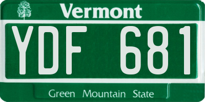 VT license plate YDF681