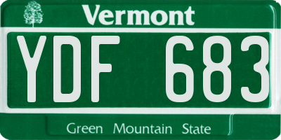 VT license plate YDF683