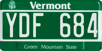 VT license plate YDF684