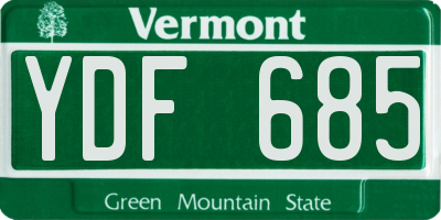 VT license plate YDF685