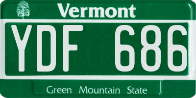 VT license plate YDF686