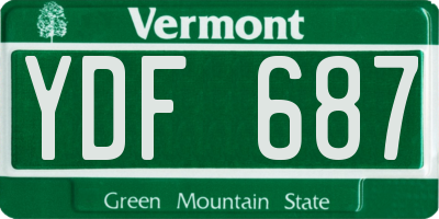 VT license plate YDF687