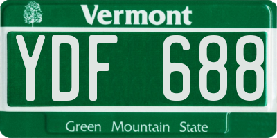 VT license plate YDF688