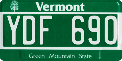 VT license plate YDF690