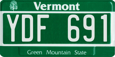 VT license plate YDF691