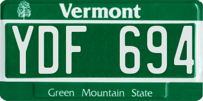VT license plate YDF694