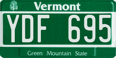 VT license plate YDF695
