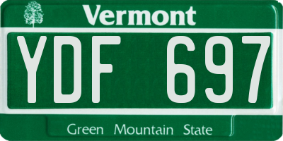 VT license plate YDF697