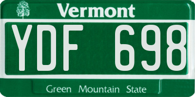 VT license plate YDF698