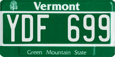 VT license plate YDF699