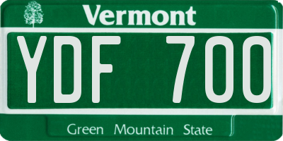 VT license plate YDF700