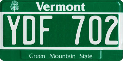 VT license plate YDF702