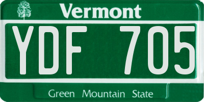 VT license plate YDF705