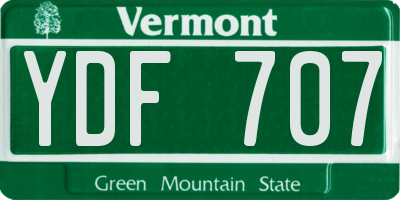 VT license plate YDF707