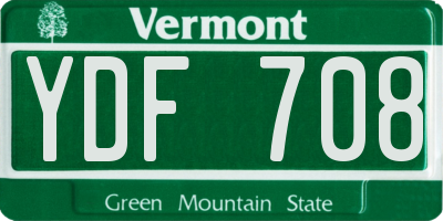 VT license plate YDF708