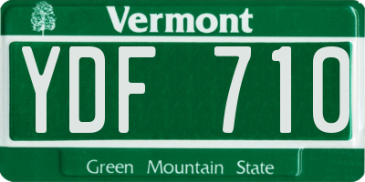 VT license plate YDF710