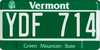VT license plate YDF714