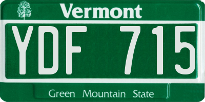 VT license plate YDF715