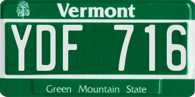 VT license plate YDF716