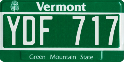 VT license plate YDF717