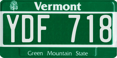VT license plate YDF718