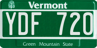 VT license plate YDF720