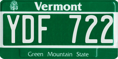 VT license plate YDF722