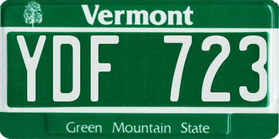 VT license plate YDF723