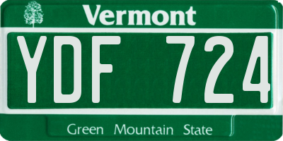 VT license plate YDF724