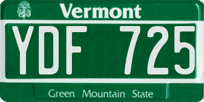 VT license plate YDF725