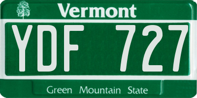 VT license plate YDF727