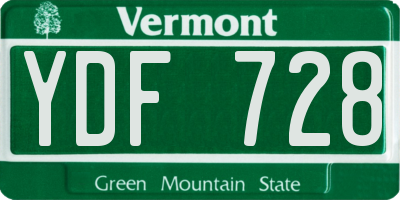 VT license plate YDF728