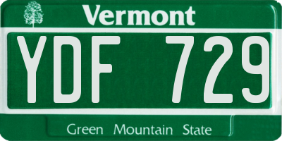 VT license plate YDF729