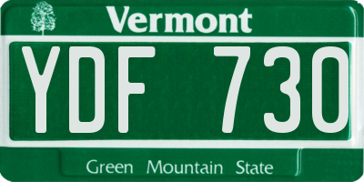 VT license plate YDF730