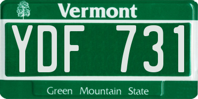 VT license plate YDF731