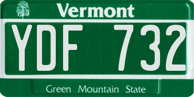 VT license plate YDF732