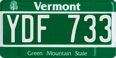 VT license plate YDF733
