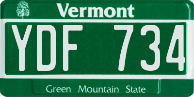 VT license plate YDF734