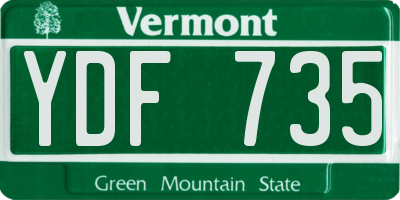 VT license plate YDF735