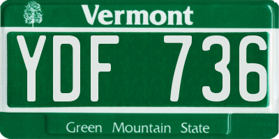 VT license plate YDF736