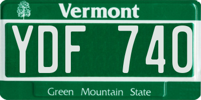 VT license plate YDF740