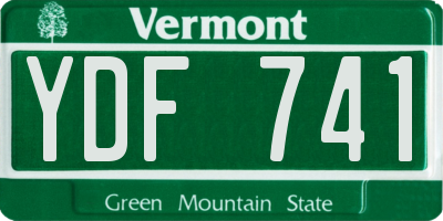VT license plate YDF741