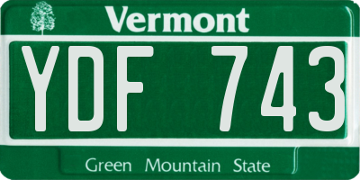 VT license plate YDF743