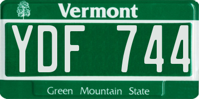 VT license plate YDF744