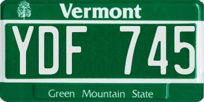 VT license plate YDF745