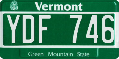 VT license plate YDF746