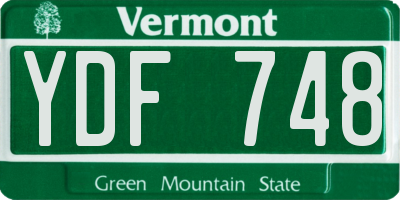 VT license plate YDF748