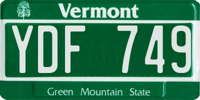 VT license plate YDF749