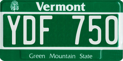 VT license plate YDF750